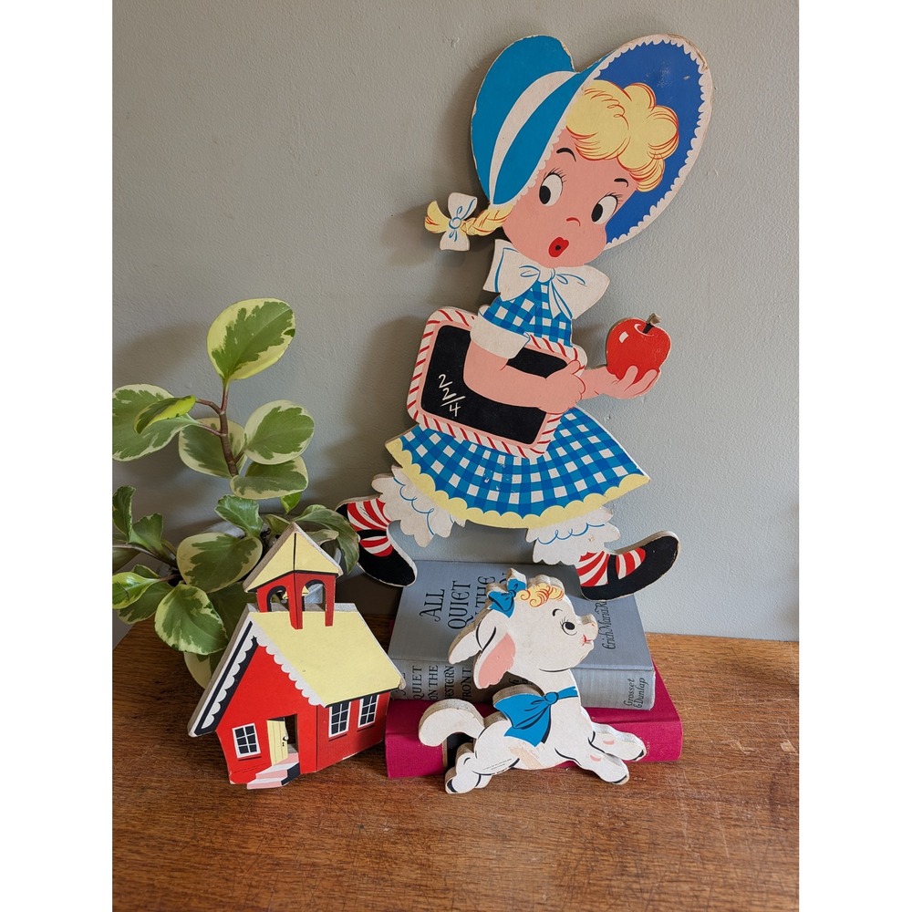 Vintage 1950s Mother Goose Pin-Ups Mary Had a Little Lamb Dolly Toy Co Decor